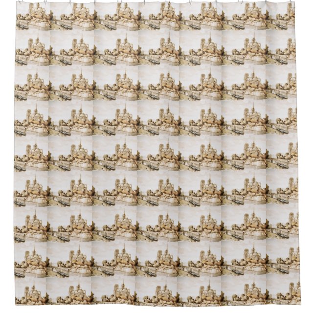 'Notre Dame Cathedral' shower curtain (Front)
