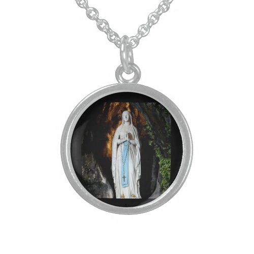 Notre Dame de Lourdes grotto France Sterling Silver Necklace