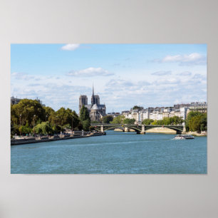 Notre Dame de Paris and Seine river - France Poster