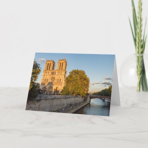 Notre Dame de Paris at Golden Hour _ Paris France Card