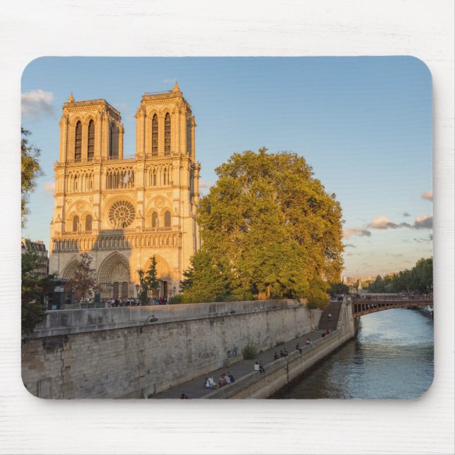 Notre Dame de Paris at Golden Hour - Paris, France Mouse Pad (Front)