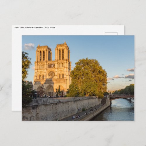 Notre Dame de Paris at Golden Hour _ Paris France Postcard