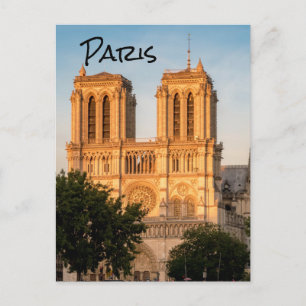 Notre Dame de Paris at Golden Hour - Paris, France Postcard