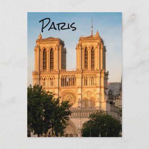 Notre Dame de Paris at Golden Hour _ Paris France Postcard