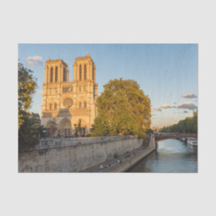 Notre Dame de Paris at Golden Hour - Paris, France Tissue Paper