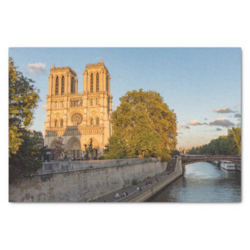 Notre Dame de Paris at Golden Hour _ Paris France Tissue Paper