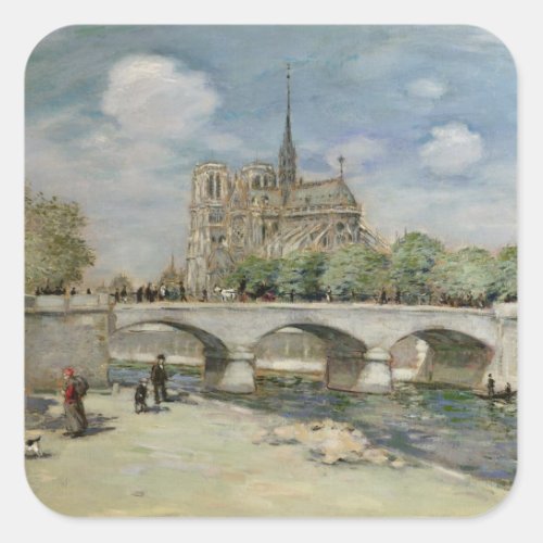 Notre Dame de Paris c1900 Square Sticker