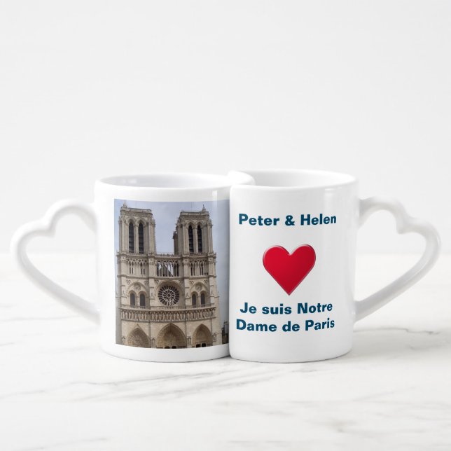 Notre Dame de Paris Cathedral. Coffee Mug Set (Front Nesting)