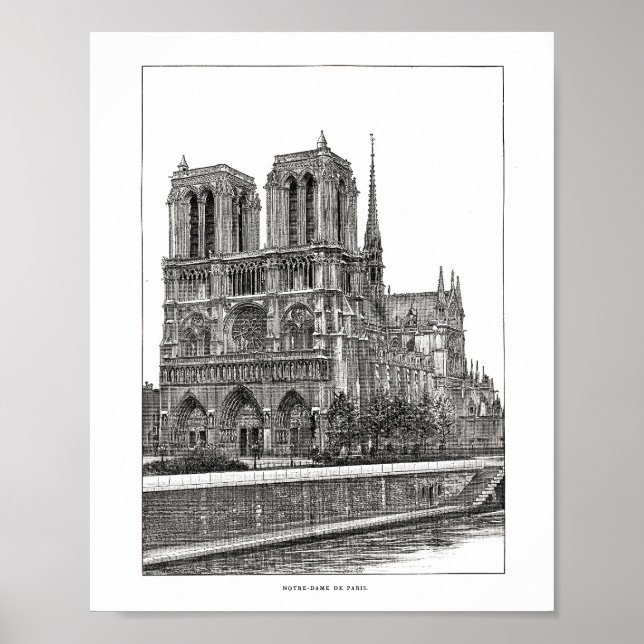 Notre Dame de Paris Cathedral  Poster (Front)