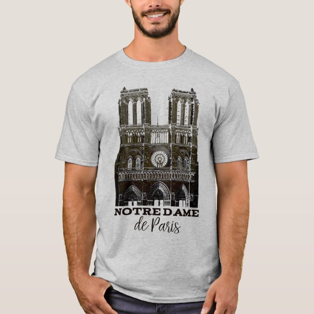 Notre-Dame de Paris Cathedral Souvenir T-Shirt (Front)