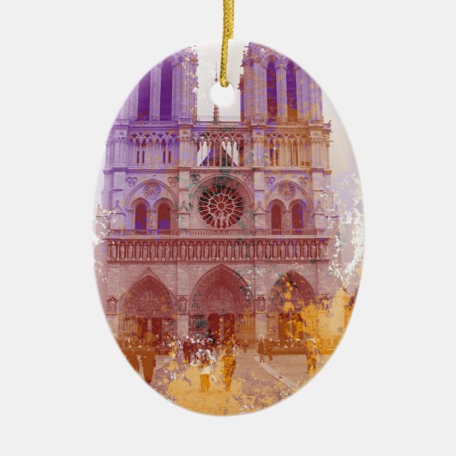 Notre Dame de Paris Ceramic Ornament (Front)