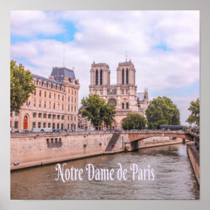 Notre Dame de Paris France Catholic cathedral Poster