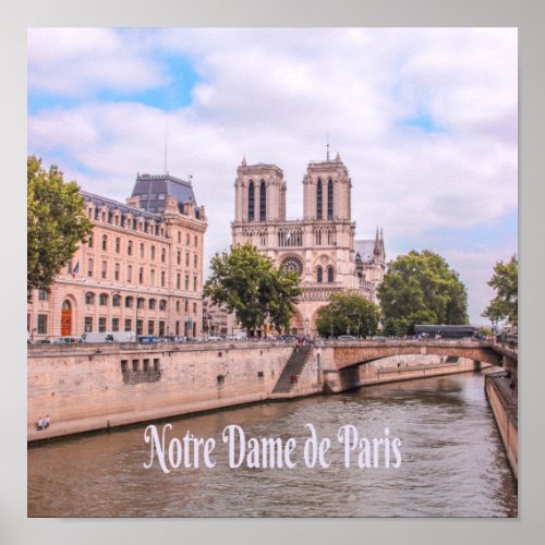 Notre Dame de Paris France Catholic cathedral Poster