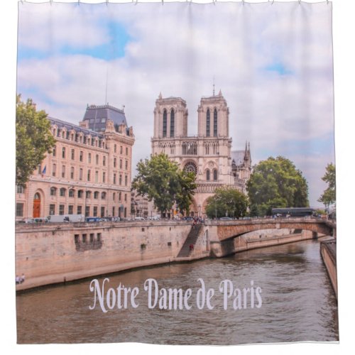 Notre Dame de Paris France Catholic cathedral Shower Curtain