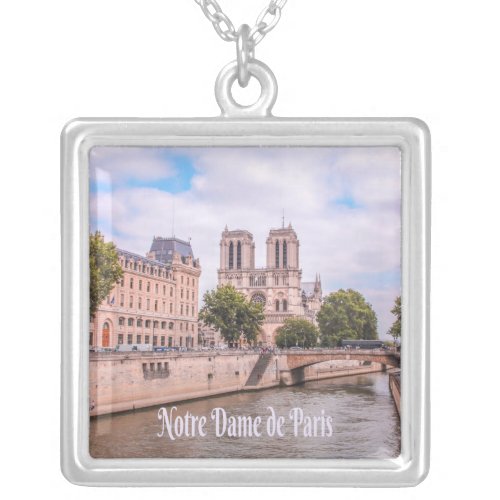 Notre Dame de Paris France Catholic cathedral Silver Plated Necklace
