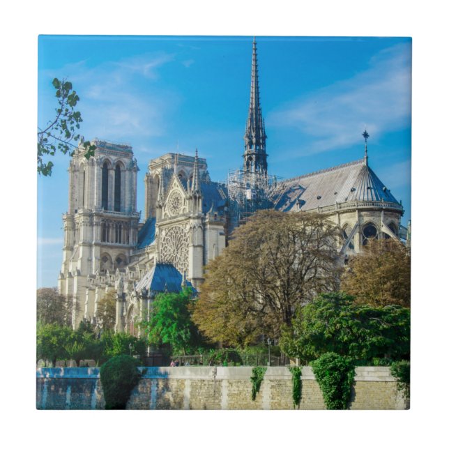 Notre Dame de Paris in France Ceramic Tile (Front)