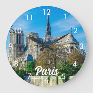 Notre Dame de Paris in France Large Clock