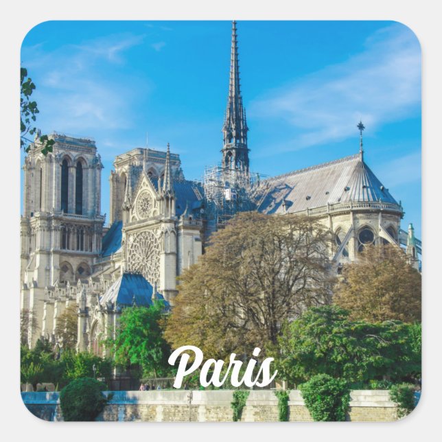 Notre Dame de Paris in France Square Sticker (Front)