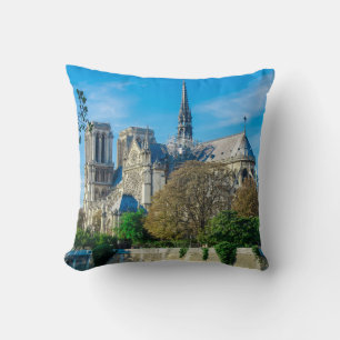 Notre Dame de Paris in France Throw Pillow