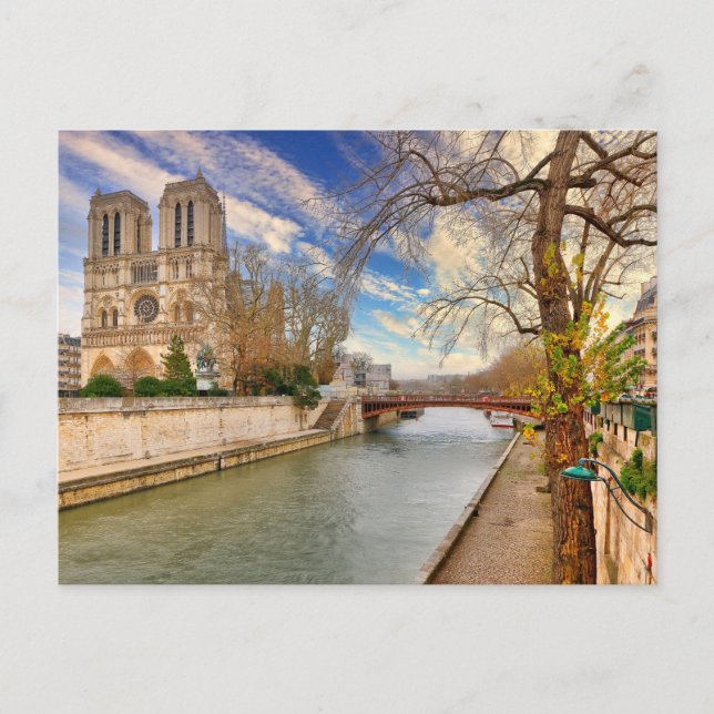 Notre-Dame de Paris medieval Cathedral in France Postcard (Front)