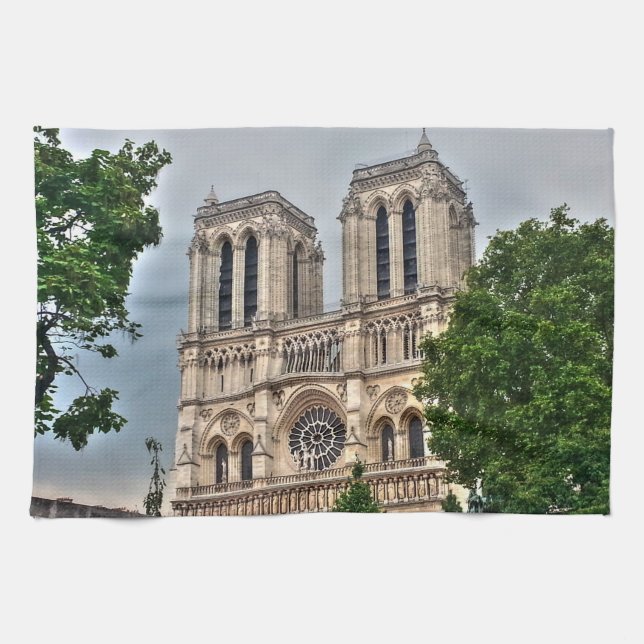 Notre-Dame de Paris Photo Kitchen Towel (Horizontal)