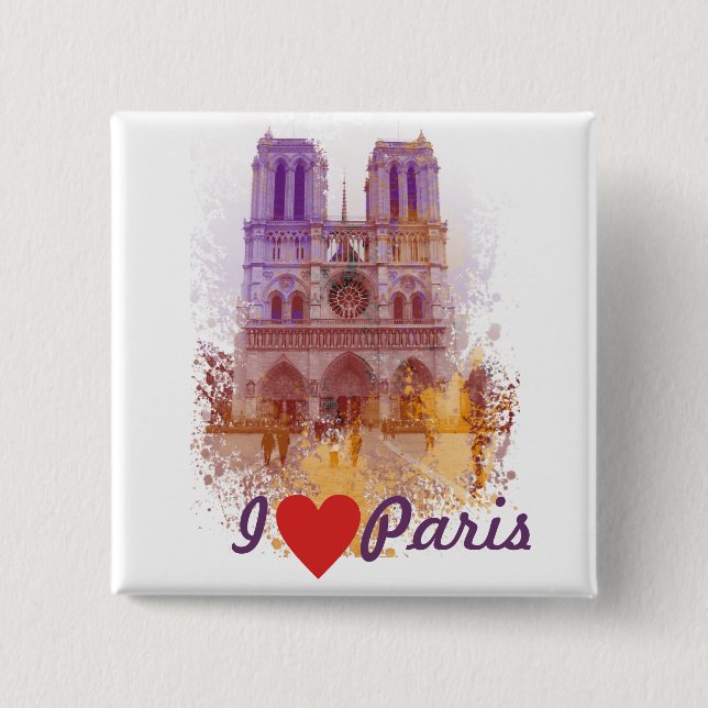 Notre Dame de Paris Pinback Button (Front)