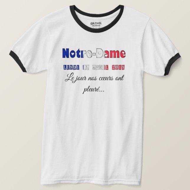 Notre-Dame de Paris Remembrance Day T-Shirt (Design Front)