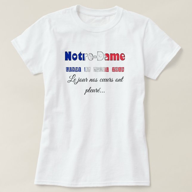 Notre-Dame de Paris Remembrance Day T-Shirt (Design Front)