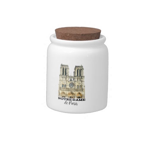 Notre_Dame de Paris Souvenir France Cathedral Candy Jar