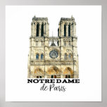 Notre-Dame de Paris Souvenir France Cathedral Poster