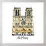 Notre-Dame de Paris Souvenir France Cathedral Poster