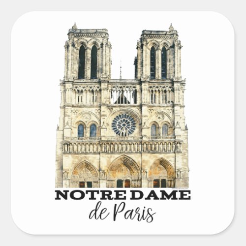 Notre_Dame de Paris Souvenir France Cathedral Square Sticker