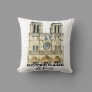 Notre-Dame de Paris Souvenir France Cathedral Throw Pillow