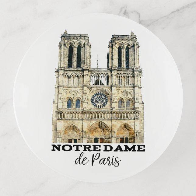Notre-Dame de Paris Souvenir France Cathedral Trinket Tray (Front)