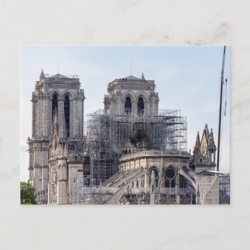 Notre Dame de Paris the day after 2019 fire Postcard