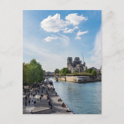 Notre Dame de Paris the day after 2019 fire Postcard