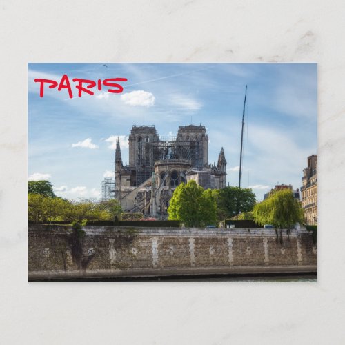 Notre Dame de Paris the day after 2019 fire Postcard