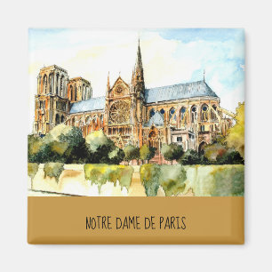 Notre Dame De Paris Travel Photo Add Text Fridge Magnet