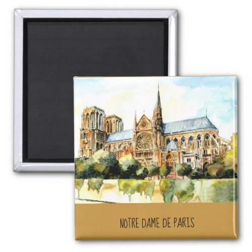 Notre Dame De Paris Travel Photo Add Text Fridge Magnet