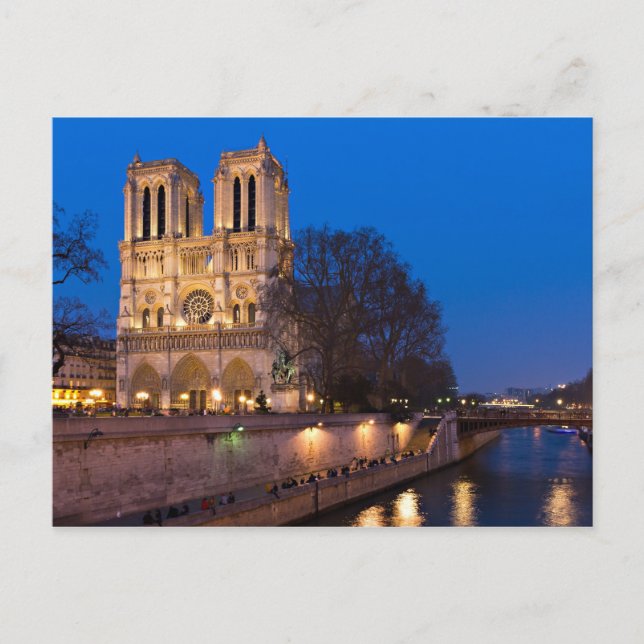 Notre Dame during Twilight Postcard (Front)