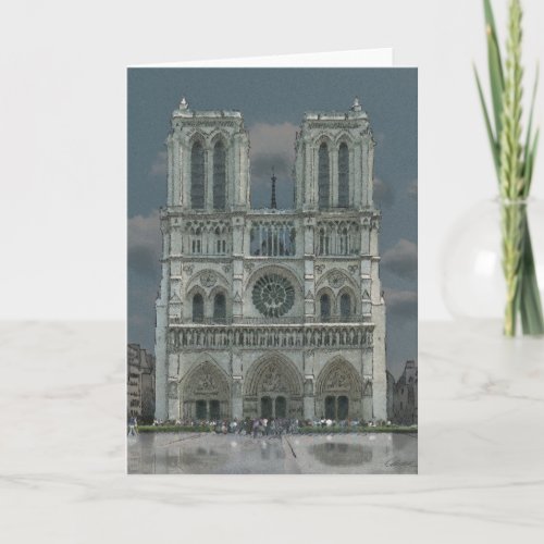 Notre Dame Facade greeting card