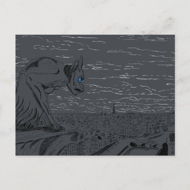 Notre Dame Gargoyle Postcard (Front)
