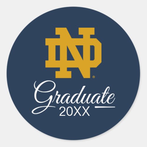 Notre Dame  Graduation Classic Round Sticker