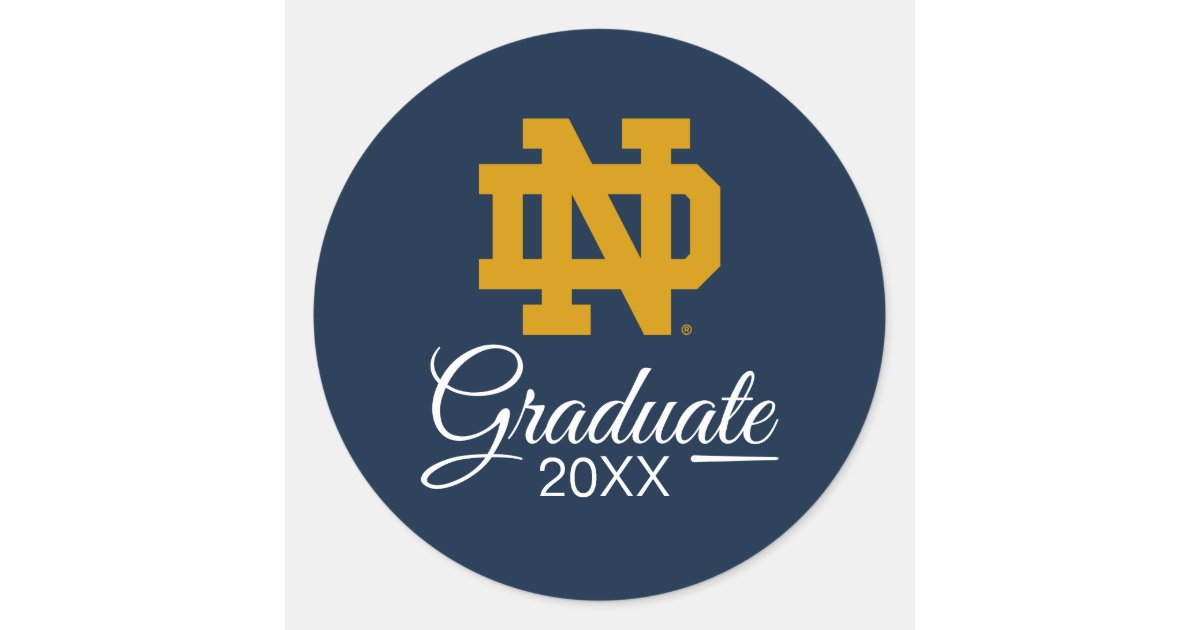 Notre Dame Graduation Classic Round Sticker Zazzle