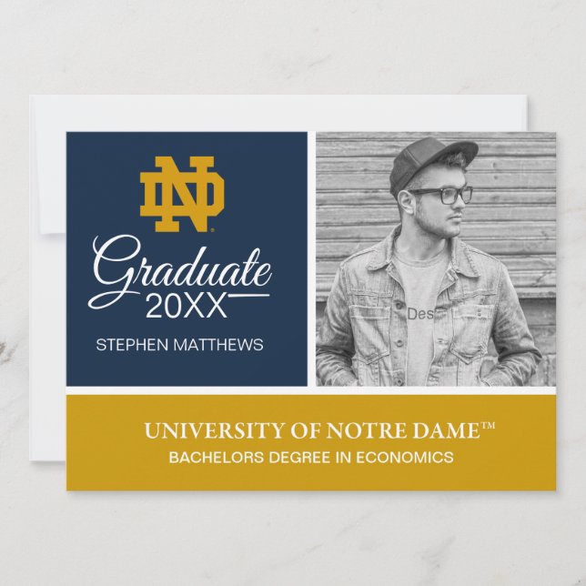 Notre Dame | Graduation Invitation (Front)