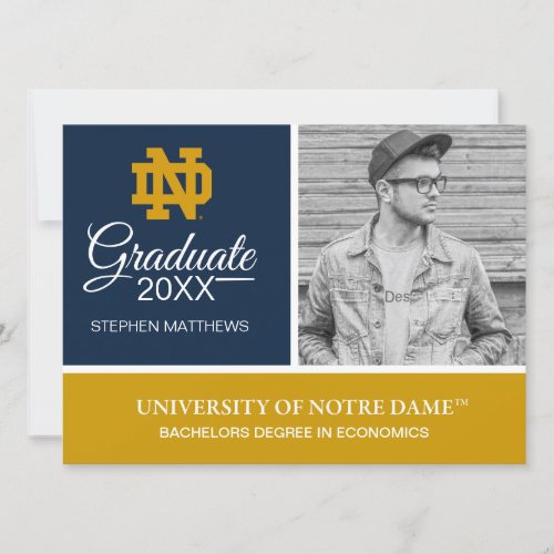 Notre Dame  Graduation Invitation