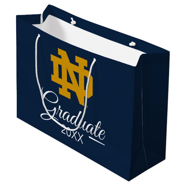 Notre Dame | Graduation Large Gift Bag (Front Angled)