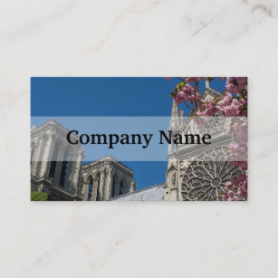 Notre Dame Business Cards Zazzle Notre Dame In Paris France With Spring Flowers Business Card