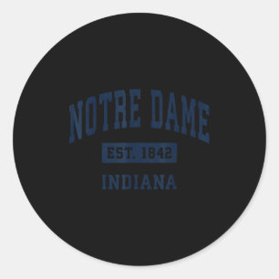 Notre Dame Indiana In Vintage 80s 90s Style Srts D Classic Round Sticker