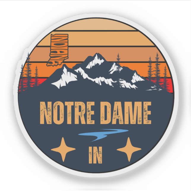 Notre Dame, Indiana Sticker (Front)